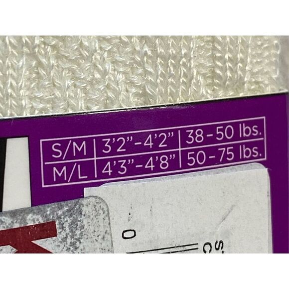 Cuddl Duds Girl’s S/M Ivory Sweater Tights - 2 Pairs - Picture 4 of 6